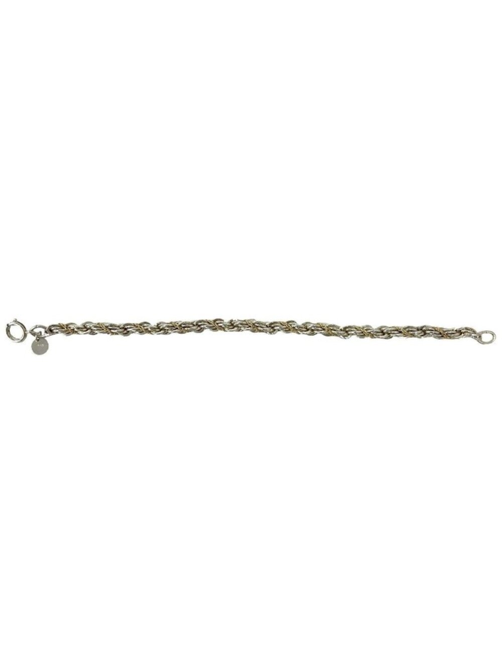 Tiffany & Co Vintage Twisted Trope Bracelet 925 Sterling Silver Gold - Picture 6 of 6